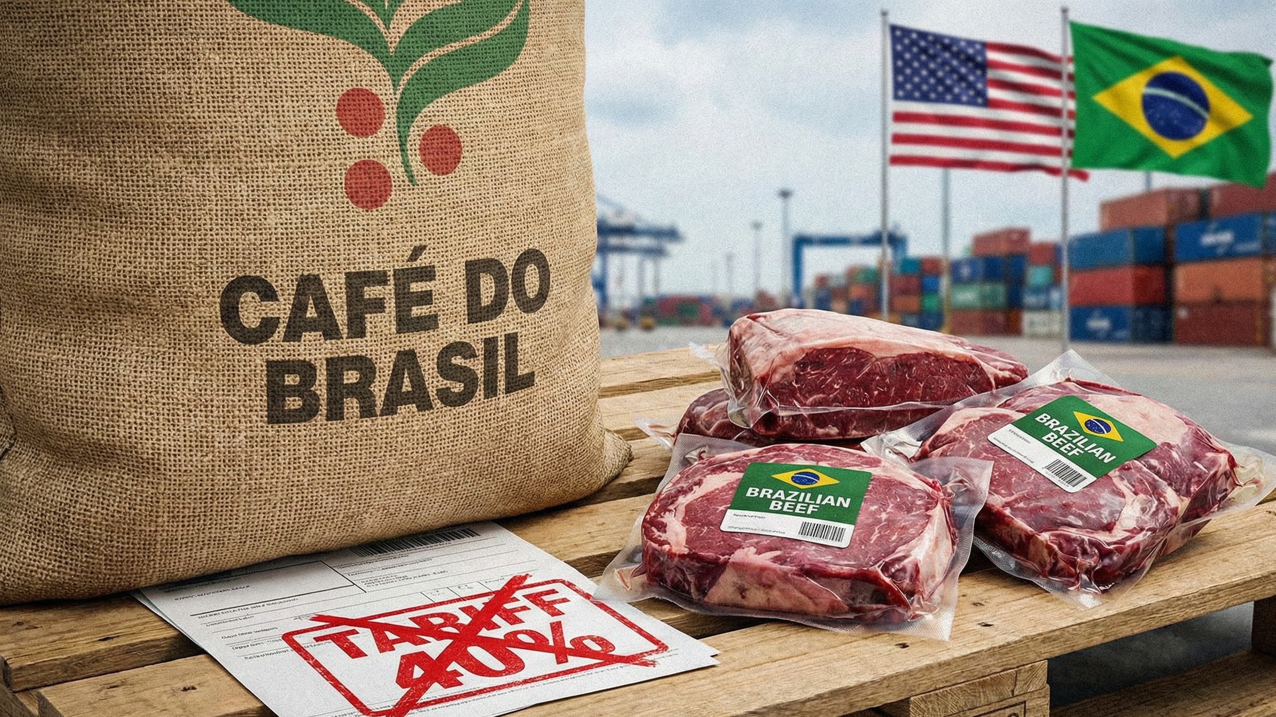 Imagem da notícia: Alívio no Agro: EUA suspendem tarifas de 40% sobre café e carne do Brasil