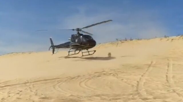 Helicóptero na Praia: Empresário Faz Delivery Aéreo de Piaba Frita no Ceará